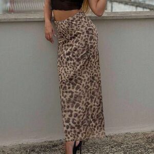 Leopard Print Maxi Skirt